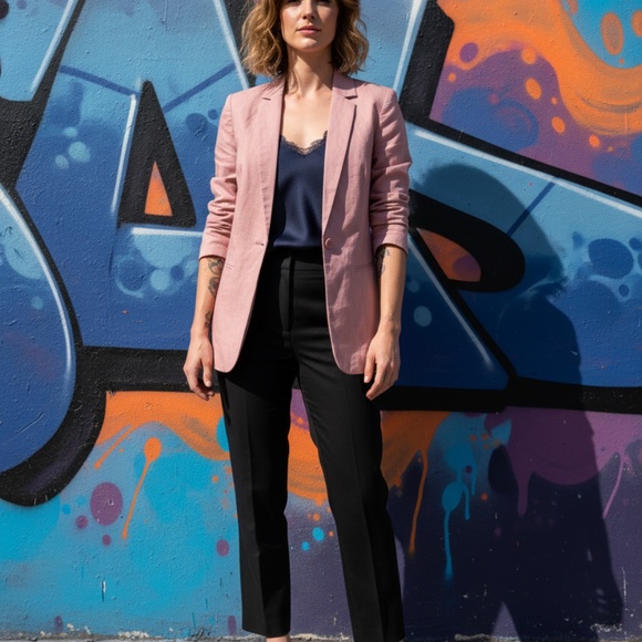 ASOS One-Button Blazer Dusty Pink US 6 - Picture 3 of 6
